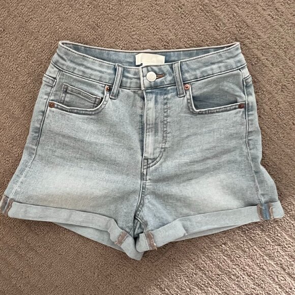 H&M Blue Jean Short | Denim Cuffed Shorts - Picture 1 of 5